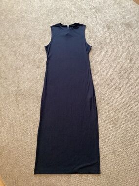Vuori | Dresses | Vuori Black Ribbed Midi Dress Casual Sleeveless | Poshmark
